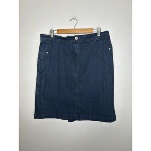 No Fuze Denim Skirt Womens Blue Dark Wash Denim Stretch Size 16